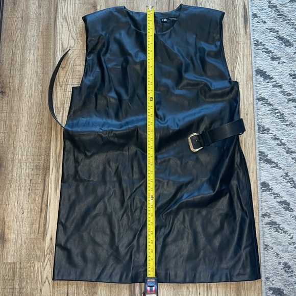 NEW! Zara Faux Leather Sleeveless Mini Dress - Picture 5 of 8